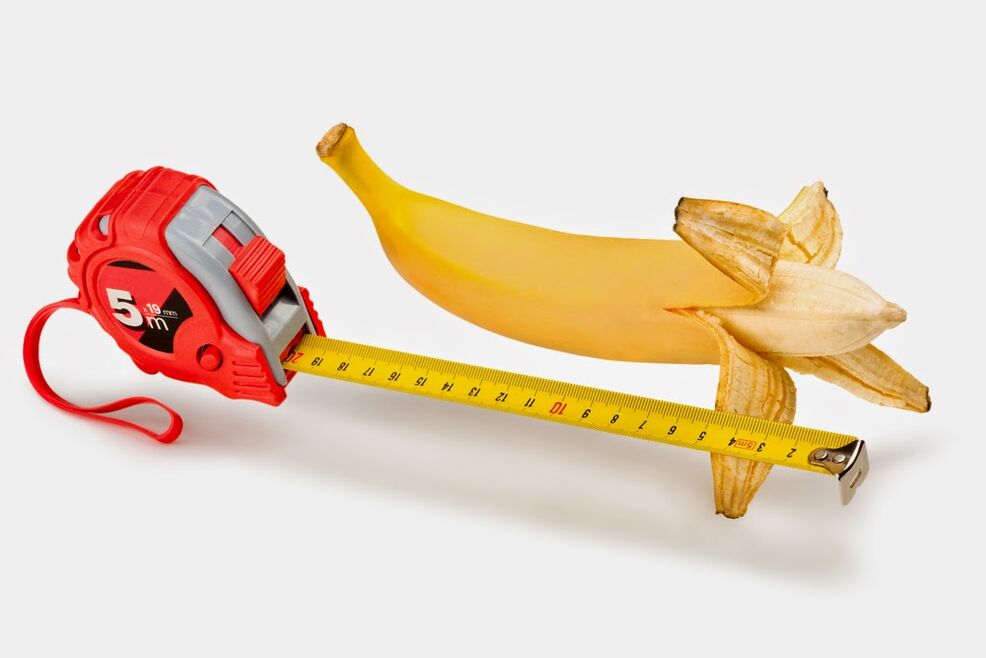 measure the penis before enlarging it using the example of a banana