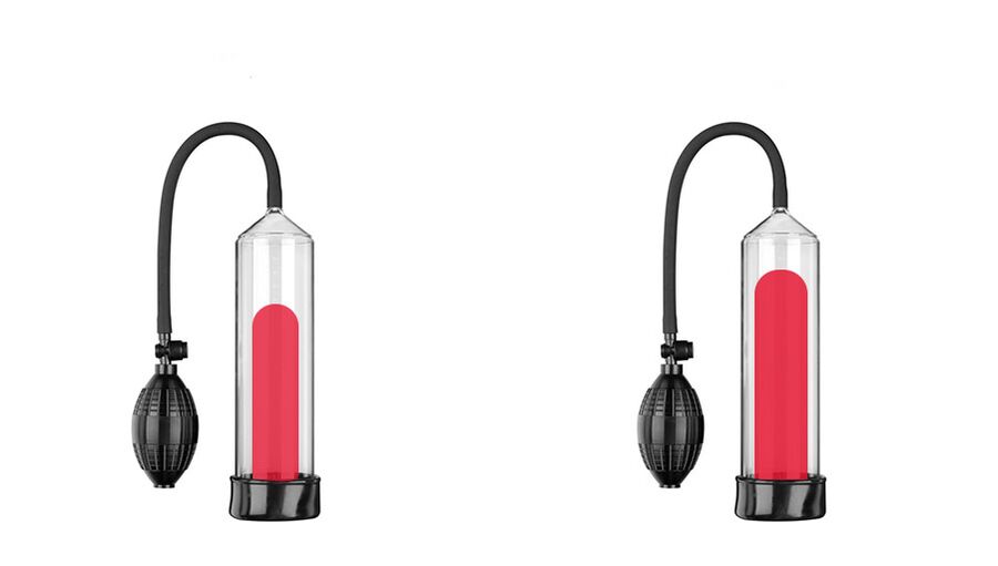 Before and after using a vacuum pump.