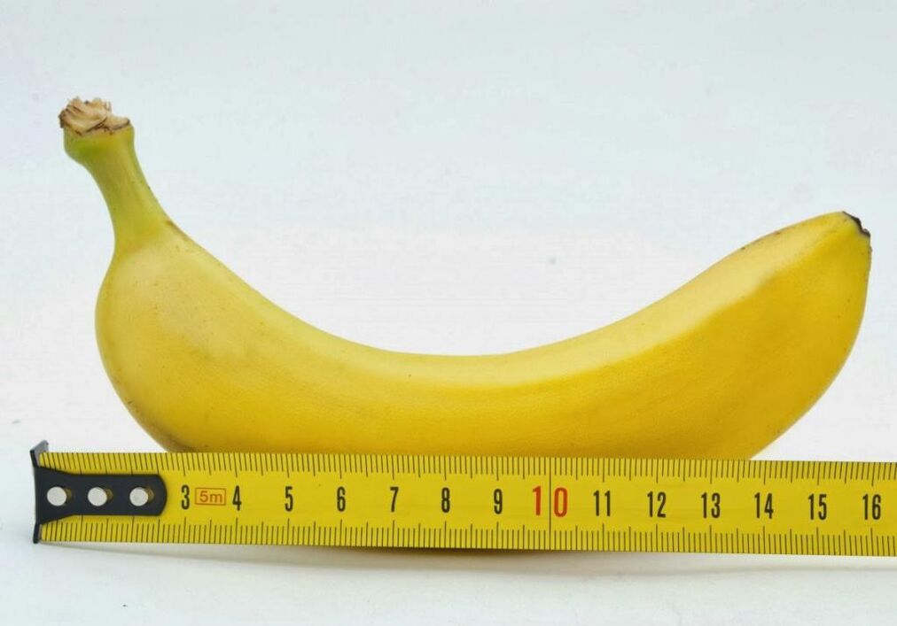 measurement of the penis before enlargement using the example of a banana